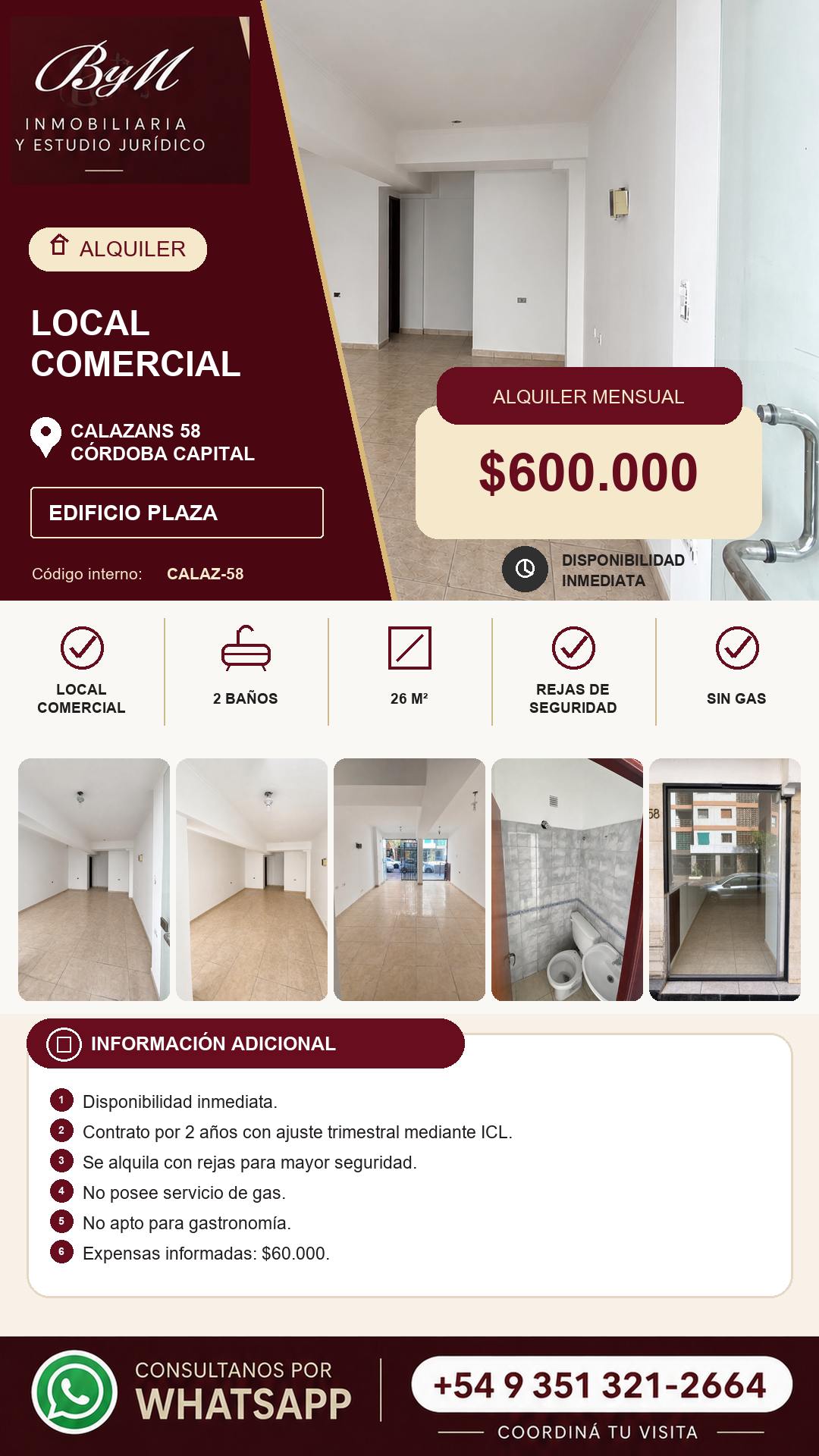 Local comercial en Calasanz 58
